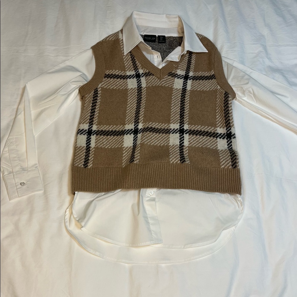 Sweater Vest Button Down - Picture 2 of 6
